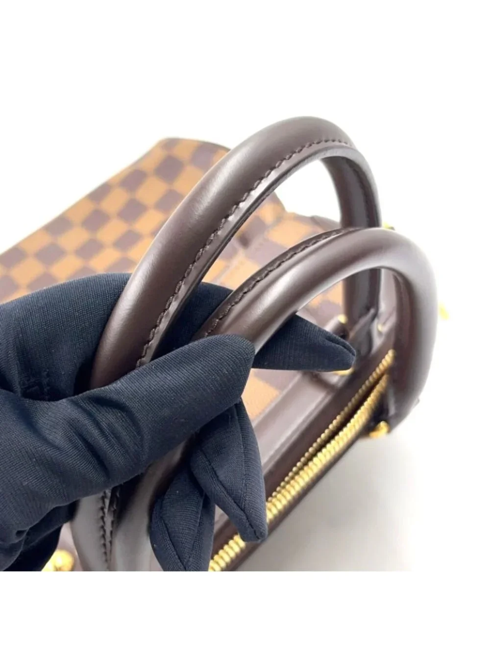 Louis Vuitton Trevi PM Damier Ebene Leather Brown Handbag Gold